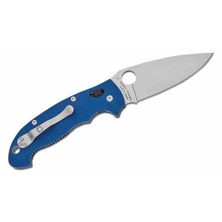 Couteau Spyderco Manix 2 XL Lame Acier CPM SPY27 Manche G10 Bleu Ball Bearing USA SC95GPCBL2 - Livraison Gratuite