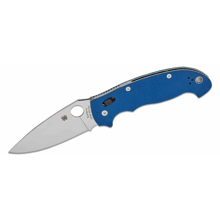 Couteau Spyderco Manix 2 XL Lame Acier CPM SPY27 Manche G10 Bleu Ball Bearing USA SC95GPCBL2 - Livraison Gratuite