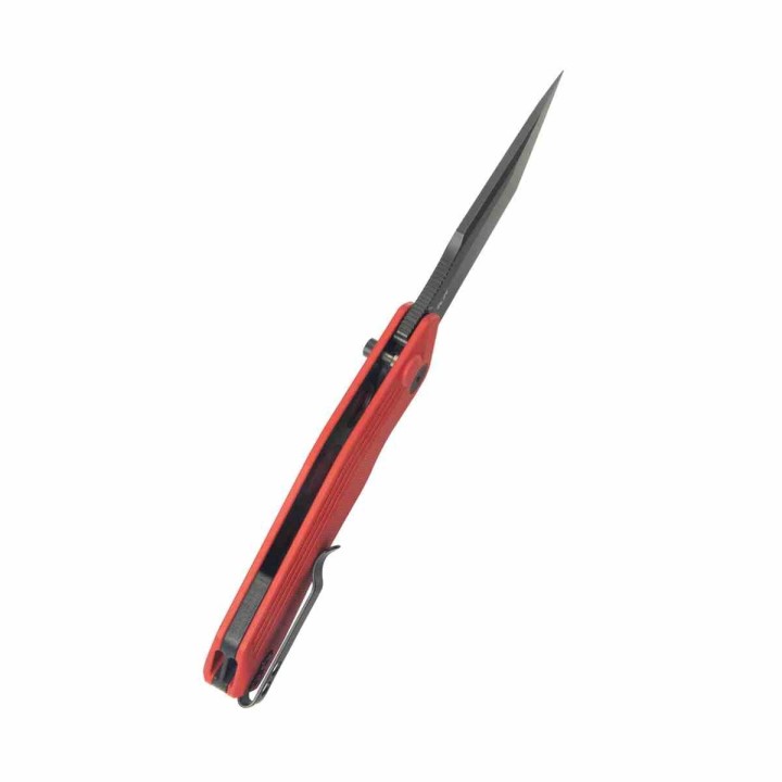 Couteau Kubey Yokai Red Lame Tanto Acier 14C28N Manche G10 IKBS LinerLock Clip KUB392E - Livraison Gratuite
