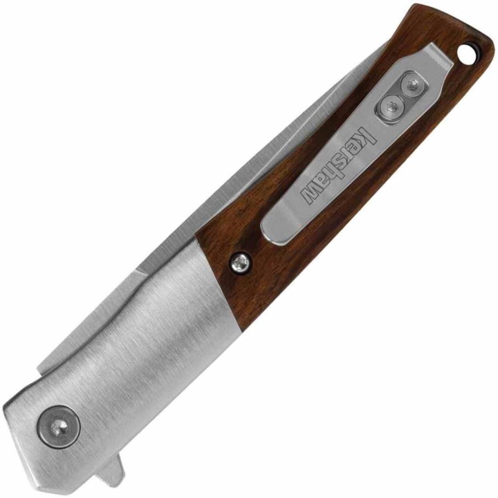 Couteau Kershaw Enhance A/O Lame Acier Inox Manche Bois Liner Lock Clip KS1419 - Livraison Gratuite
