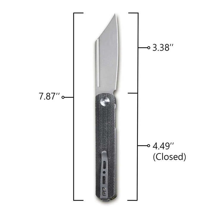 Couteau Sencut Bronte Front Black Manche Micarta Lame Acier 9Cr18MoV Manche IKBS Linerlock Clip SA08A - Livraison Gratuite