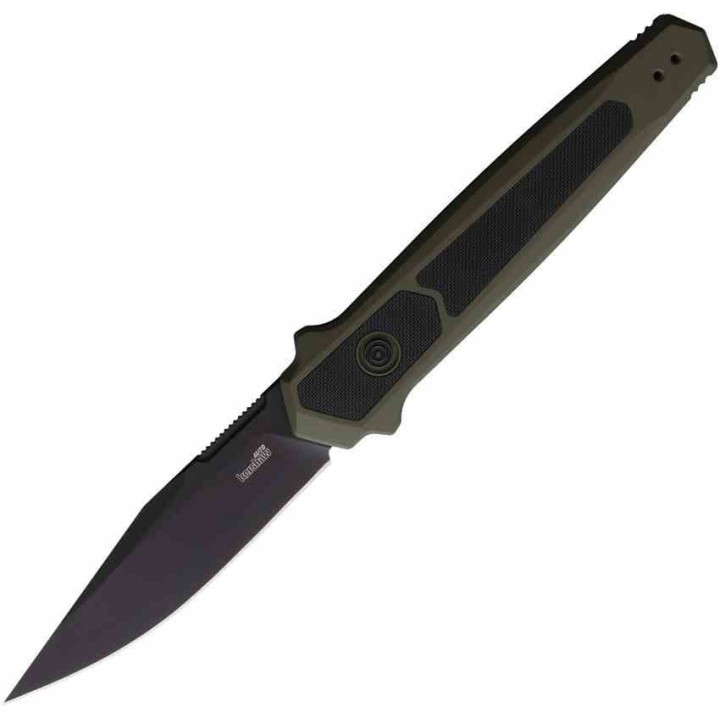 Couteau Pliant Auto Kershaw Launch 17 OLive Lame Acier CPM-MagnaCut Manche Alu Button Lock USA KS7951OLBLK - Livraison Gratuite