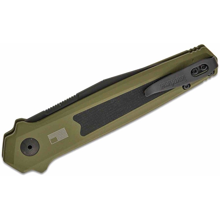 Couteau Pliant Auto Kershaw Launch 17 OLive Lame Acier CPM-MagnaCut Manche Alu Button Lock USA KS7951OLBLK - Livraison Gratuite