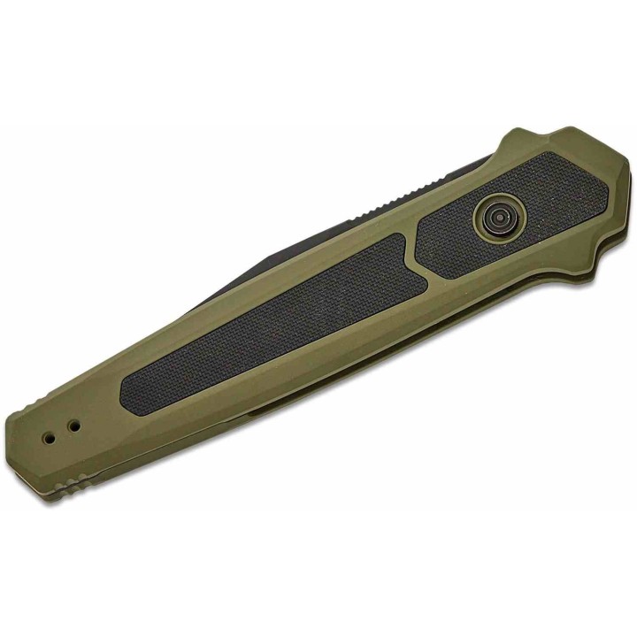 Couteau Pliant Auto Kershaw Launch 17 OLive Lame Acier CPM-MagnaCut Manche Alu Button Lock USA KS7951OLBLK - Livraison Gratuite