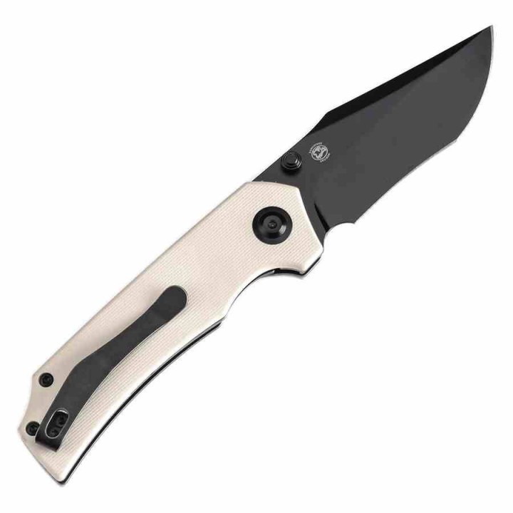 Couteau Tenable Fermi Ivory Lame Acier 14C28N BLK Manche G10 Liner Lock Clip T1122A1 - Livraison Gratuite