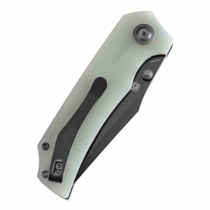 Couteau Tenable Fermi Jade Lame Acier 14C28N BLK Manche G10 Liner Lock Clip T1122A2 - Livraison Gratuite