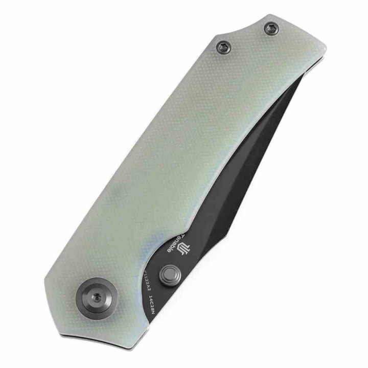 Couteau Tenable Fermi Jade Lame Acier 14C28N BLK Manche G10 Liner Lock Clip T1122A2 - Livraison Gratuite