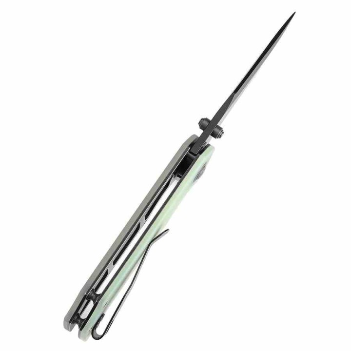 Couteau Tenable Fermi Jade Lame Acier 14C28N BLK Manche G10 Liner Lock Clip T1122A2 - Livraison Gratuite