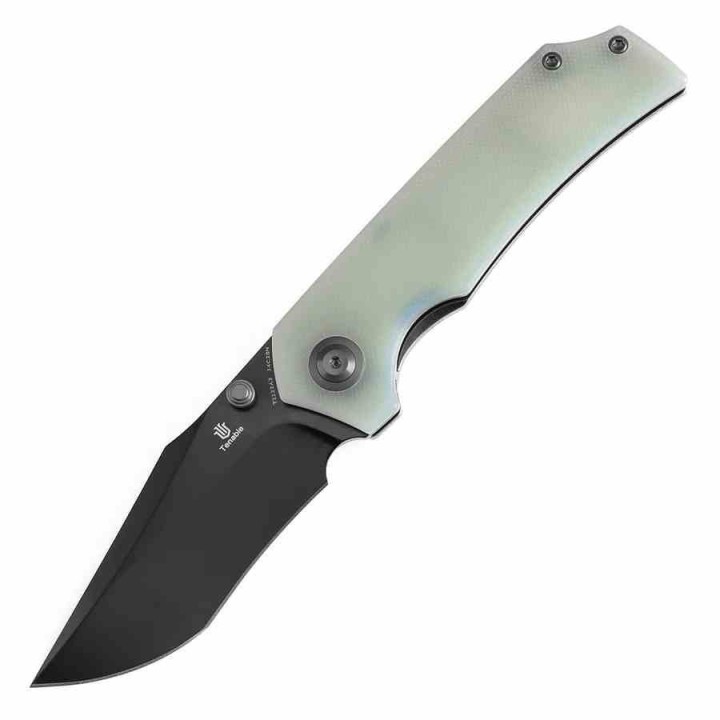 Couteau Tenable Fermi Jade Lame Acier 14C28N BLK Manche G10 Liner Lock Clip T1122A2 - Livraison Gratuite
