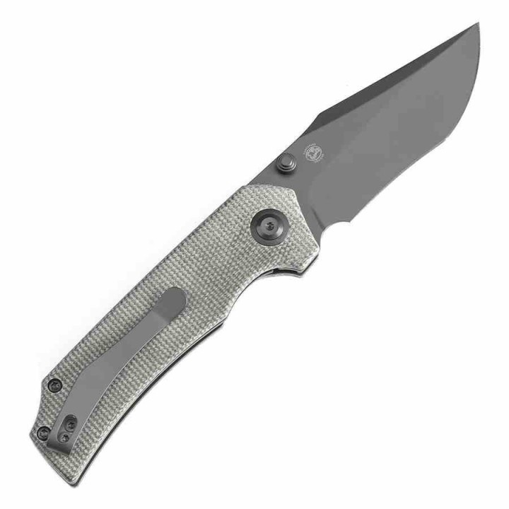 Couteau Tenable Fermi Green Lame Acier 14C28N Grey Manche Micarta Liner Lock Clip T1122A4 - Livraison Gratuite