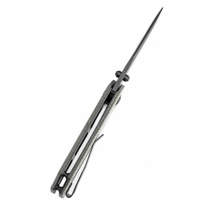 Couteau Tenable Fermi Green Lame Acier 14C28N Grey Manche Micarta Liner Lock Clip T1122A4 - Livraison Gratuite