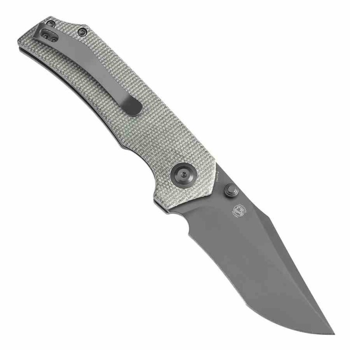 Couteau Tenable Fermi Green Lame Acier 14C28N Grey Manche Micarta Liner Lock Clip T1122A4 - Livraison Gratuite