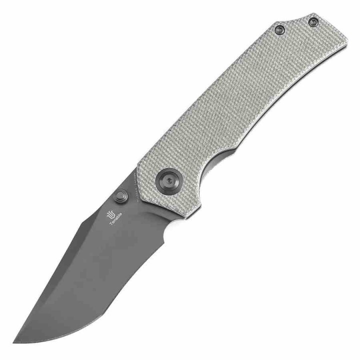 Couteau Tenable Fermi Green Lame Acier 14C28N Grey Manche Micarta Liner Lock Clip T1122A4 - Livraison Gratuite