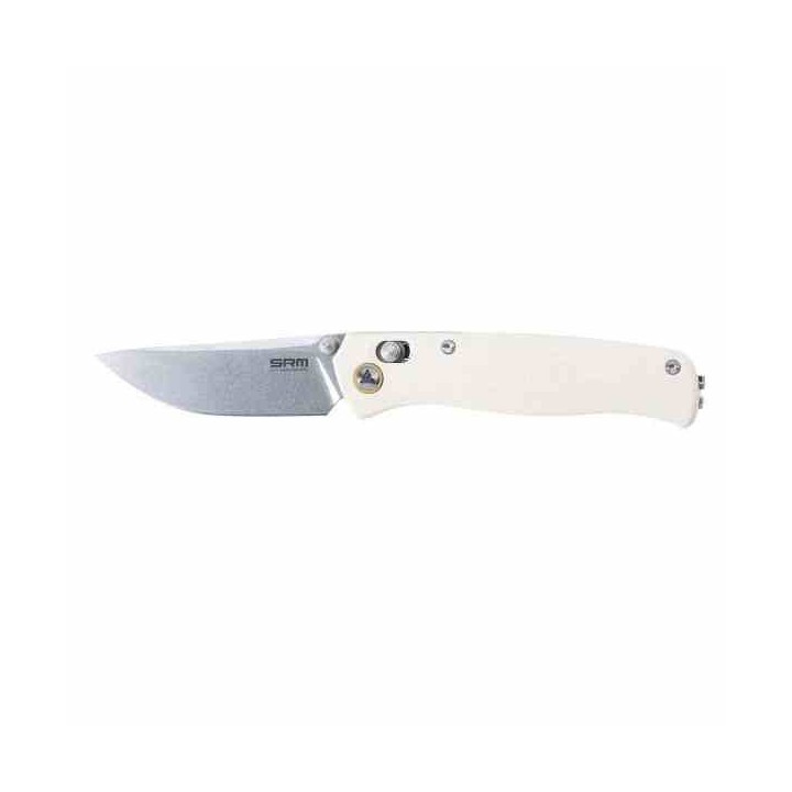 Couteau SRM 255L-GT White Lame Acier 10Cr15CoMoV Manche G10 Ambi-Lock IKBS SRM255LGT - Livraison Gratuite
