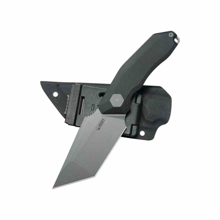 Couteau Kubey Yokai Black Lame Tanto Acier 14C28N Manche G10 Etui Kydex KUB382A - Livraison Gratuite