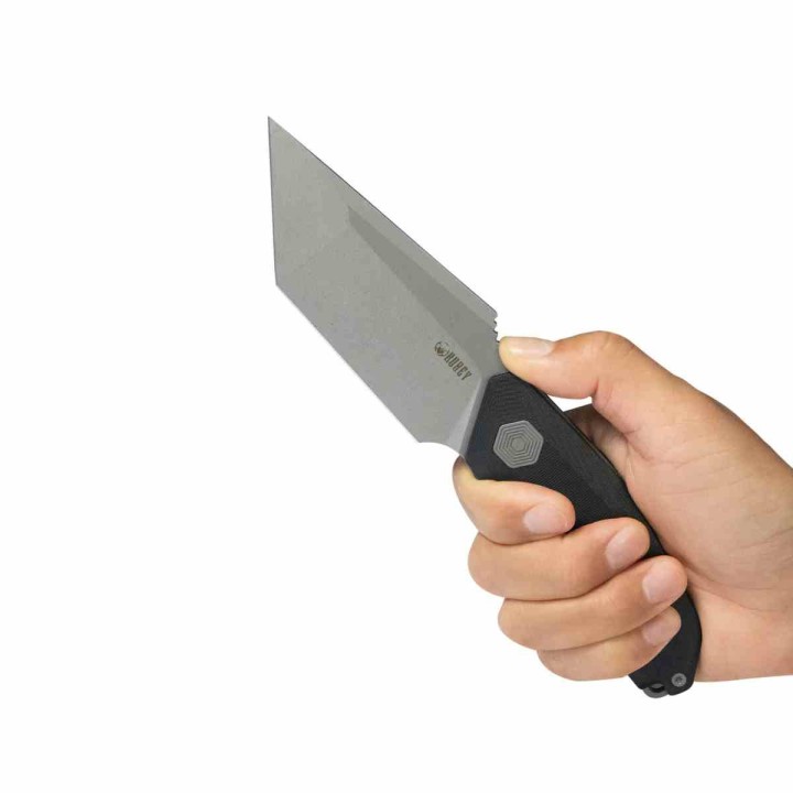 Couteau Kubey Yokai Black Lame Tanto Acier 14C28N Manche G10 Etui Kydex KUB382A - Livraison Gratuite
