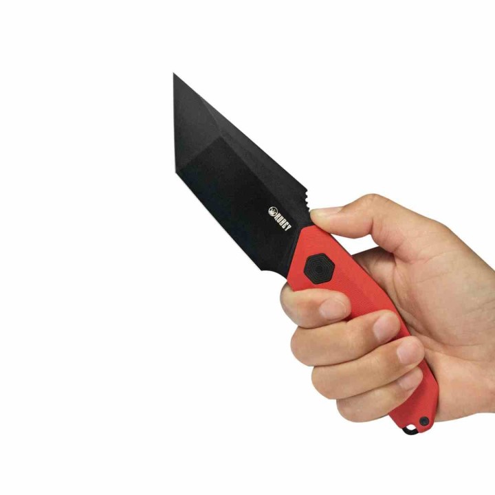 Couteau Kubey Yokai Red Lame Tanto Acier 14C28N Manche G10 Etui Kydex KUB382B - Livraison Gratuite