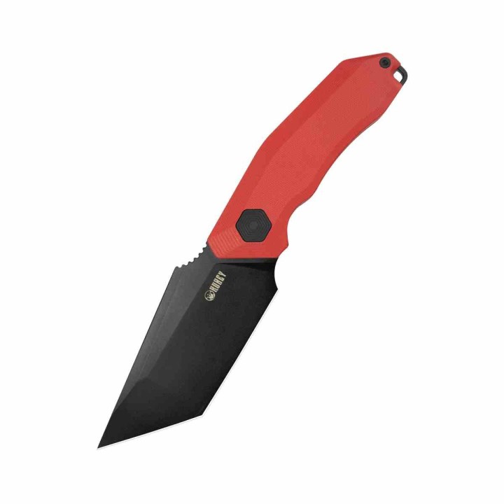 Couteau Kubey Yokai Red Lame Tanto Acier 14C28N Manche G10 Etui Kydex KUB382B - Livraison Gratuite