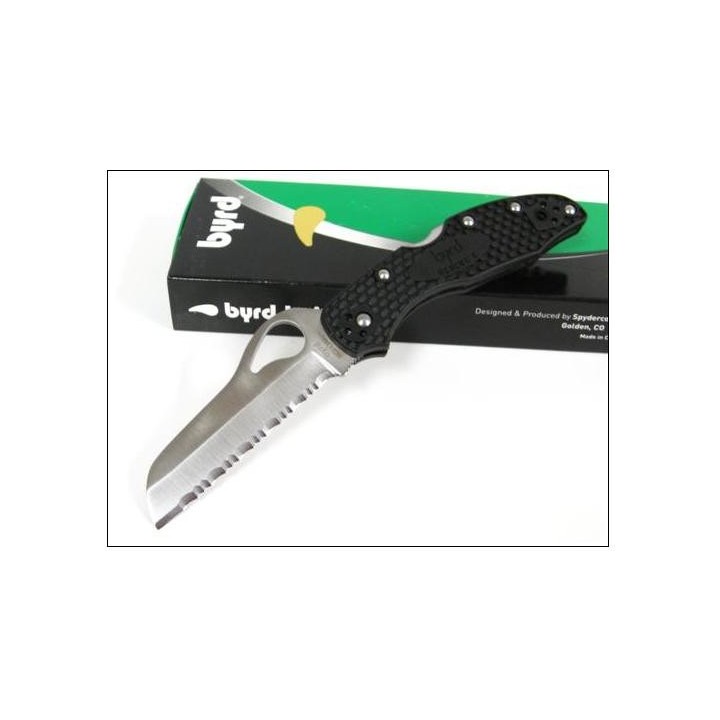 COUTEAU SPYDERCO BYRD MEADOWLARK RESCUE 2 Black BY19SBK2 Acier 8Cr13MoV