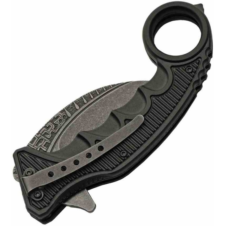 Lot de 3 Couteau Pliant A/O Rite Edge Gothic Karambit Lame Acier 3Cr13 Manche ABS Liner Lock CN300612BK - Livraison Gratuite