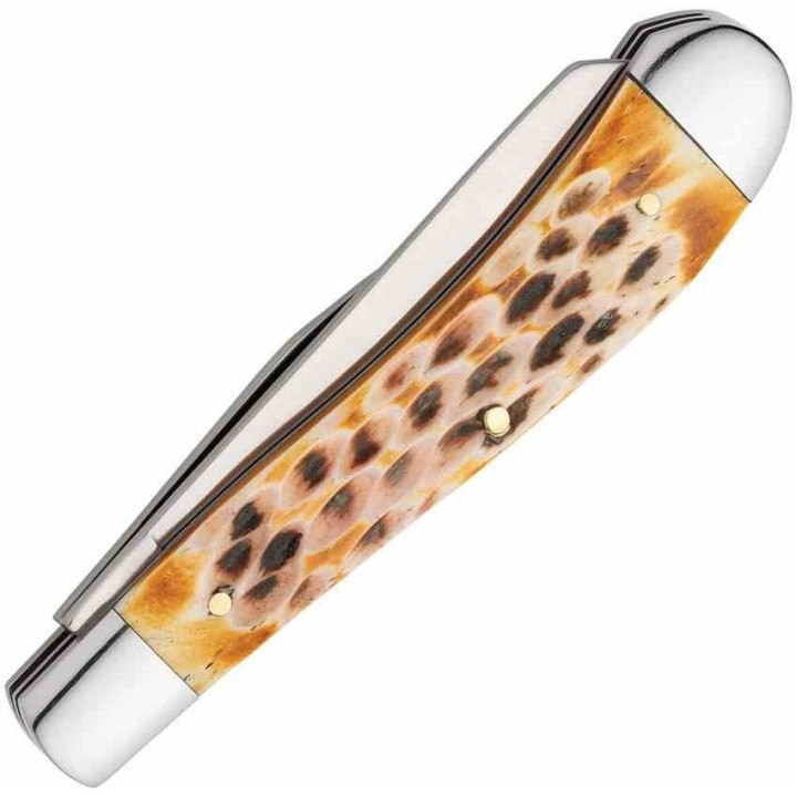 Couteau Browning Trapper Lames Clip et Spey Acier Inox Manche Os Jigged Naturel BR0551B - Livraison Gratuite