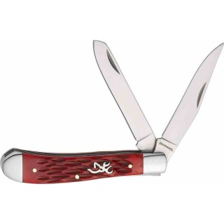 Couteau Browning Trapper Lames Clip et Spey Acier Inox Manche Os Red BR0547B - Livraison Gratuite