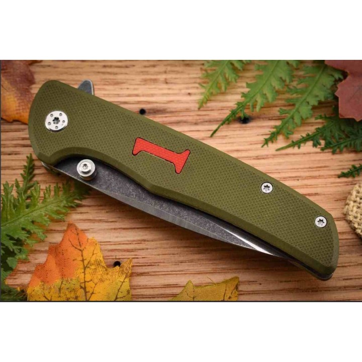 Couteau Rough Ryder 1st Infantry Lame Clip Point Acier Inoxydable Manche G10 Vert Liner Lock RR2672 - Livraison Gratuite