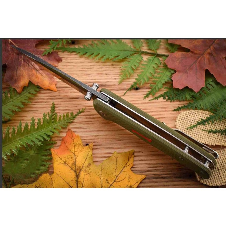 Couteau Rough Ryder 1st Infantry Lame Clip Point Acier Inoxydable Manche G10 Vert Liner Lock RR2672 - Livraison Gratuite