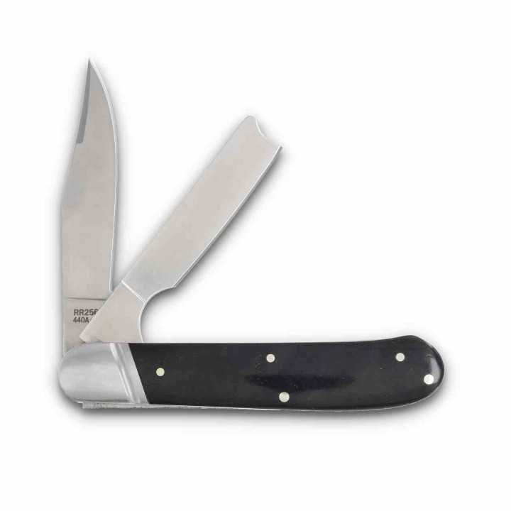 Couteau Rough Ryder Black Reserve Bearhead One Arm Lames Acier 440 Manche Bois Cran Forcé RR2567 - Livraison Gratuite