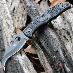 Couteau Spyderco Matriarch 2 Emerson Wave Opening Black VG-10 Manche FRN Made In Japan SC12SBBK2W - Livraison Gratuite