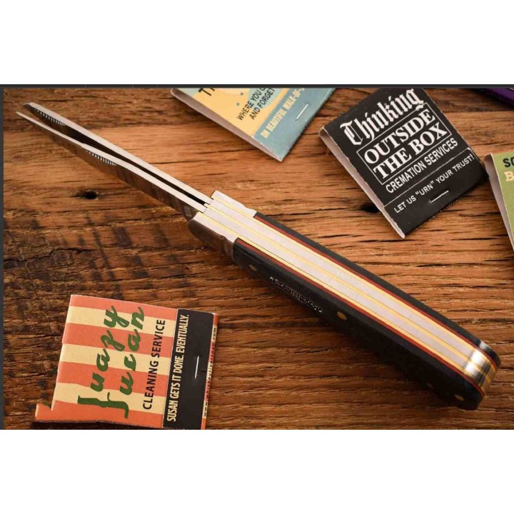 Couteau Rough Ryder Black Reserve Bearhead Trapper Lames Acier 440A Manche Bois Cran Forcé RR2559 - Livraison Gratuite