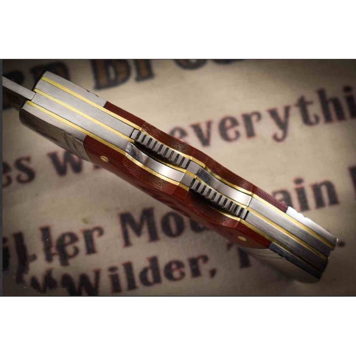 Couteau Rough Ryder Lockhorn Double 2 Lames Acier 440C Manche Micarta Lockback RR2583 - Livraison Gratuite