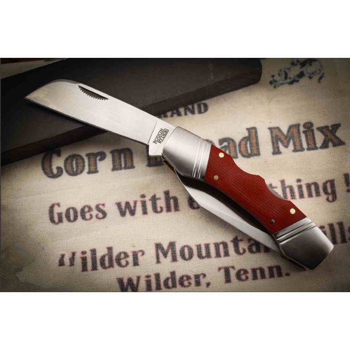 Couteau Rough Ryder Lockhorn Double 2 Lames Acier 440C Manche Micarta Lockback RR2583 - Livraison Gratuite