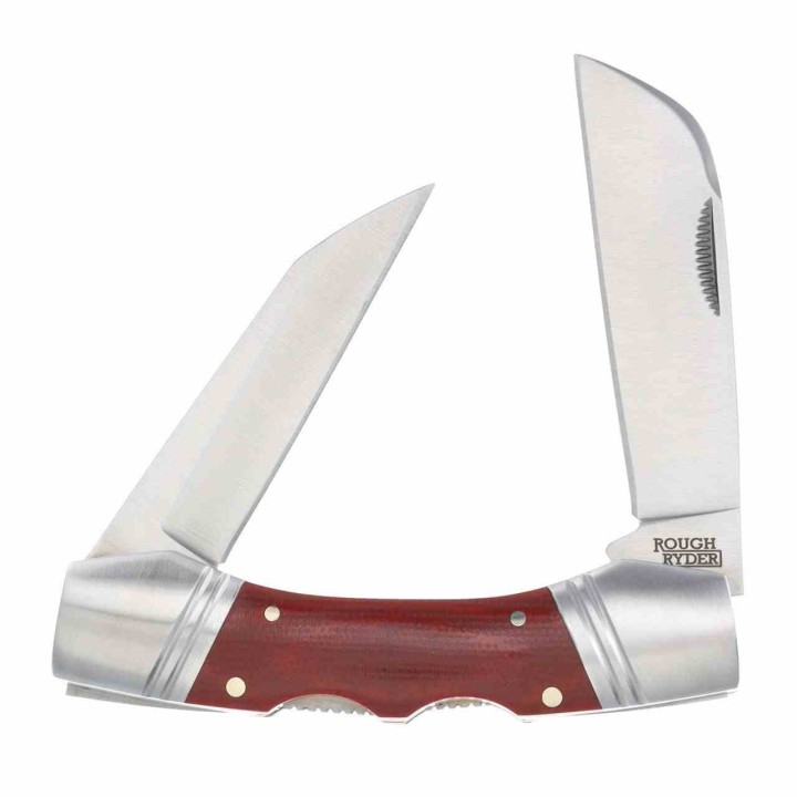 Couteau Rough Ryder Lockhorn Double 2 Lames Acier 440C Manche Micarta Lockback RR2583 - Livraison Gratuite