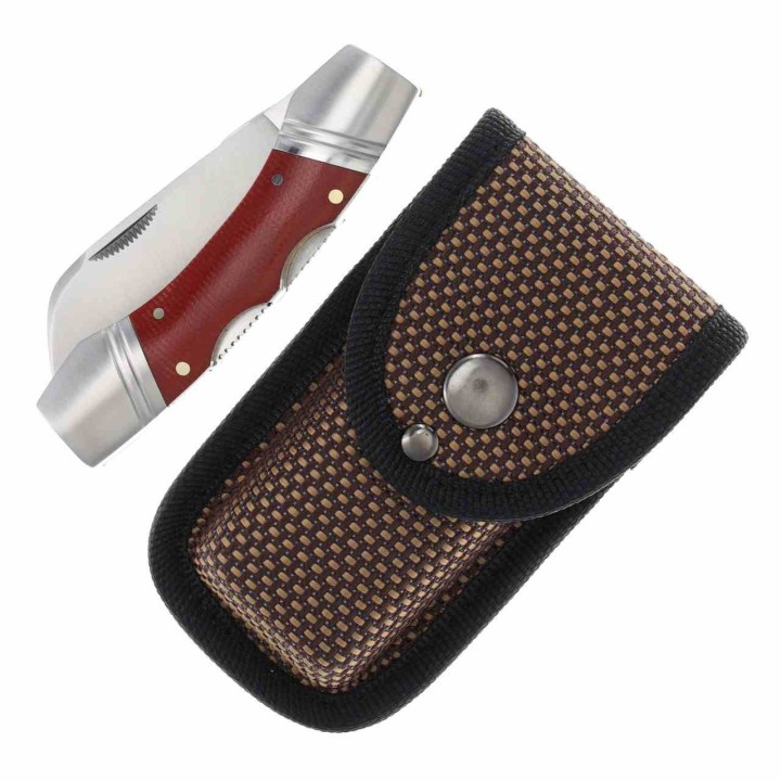 Couteau Rough Ryder Lockhorn Double 2 Lames Acier 440C Manche Micarta Lockback RR2583 - Livraison Gratuite