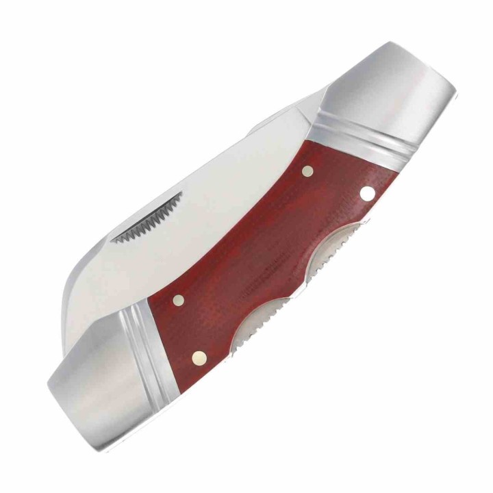 Couteau Rough Ryder Lockhorn Double 2 Lames Acier 440C Manche Micarta Lockback RR2583 - Livraison Gratuite