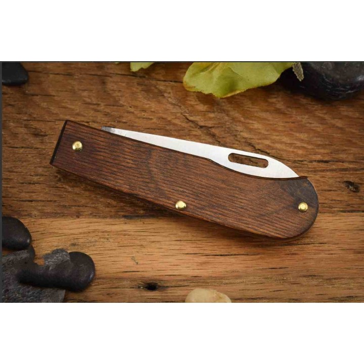 Couteau Ontario Old Hickory Outdoor Lame Acier 1075 Manche Bois Cran Forcé USA OH7022 - Livraison Gratuite