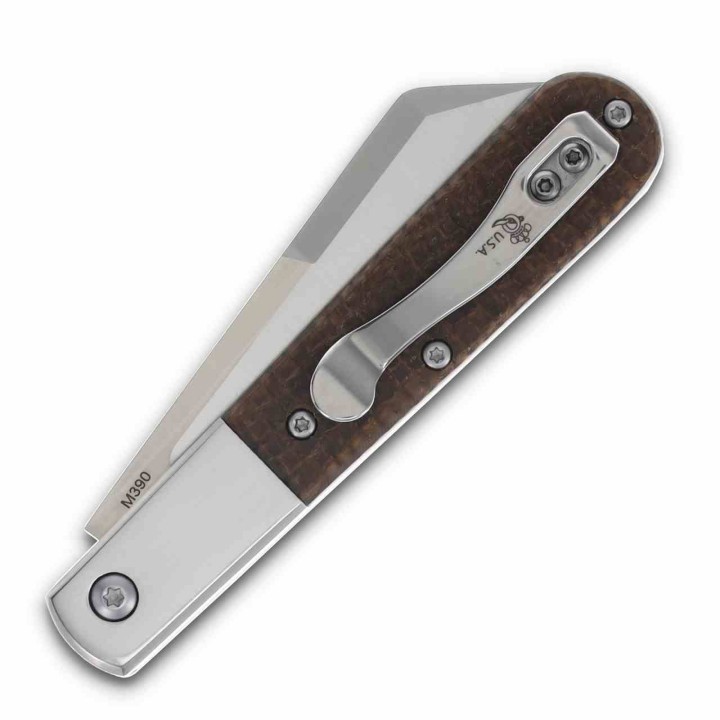 Couteau Queen Large Barlow Lame Wharncliffe Acier Bohler M390 Manche Micarta USA QBM180 - Livraison Gratuite