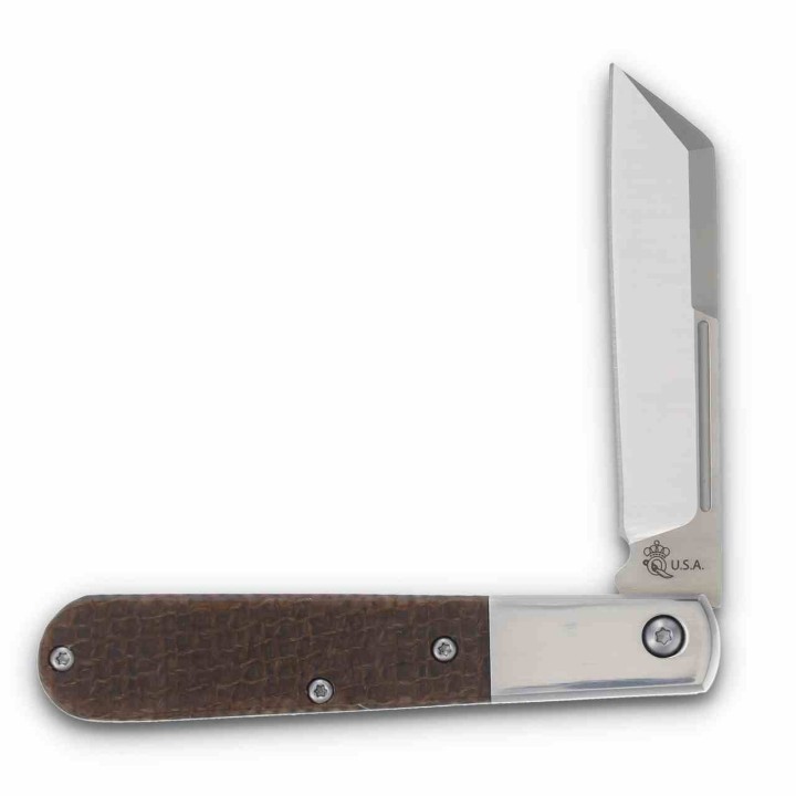 Couteau Queen Large Barlow Lame Wharncliffe Acier Bohler M390 Manche Micarta USA QBM180 - Livraison Gratuite