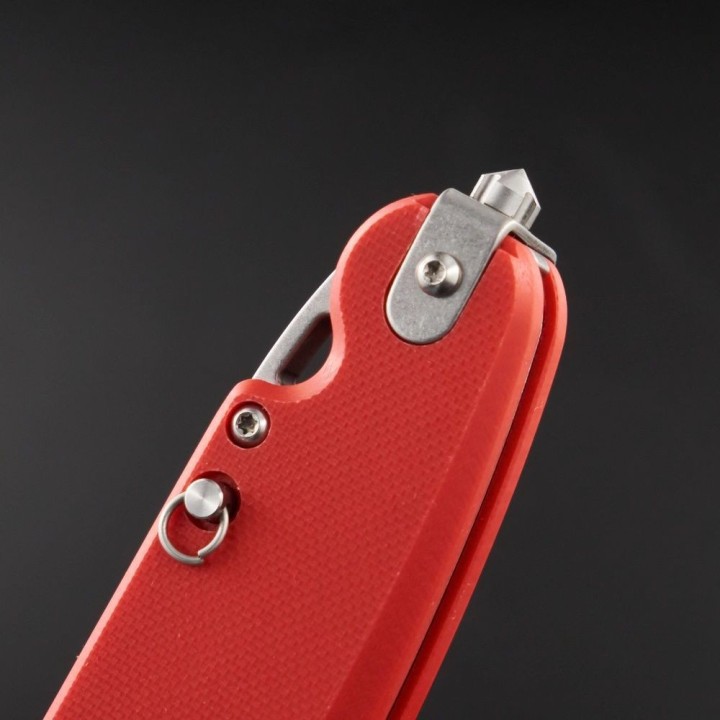 Couteau Pliant Daggerr Parrot Red Lame Acier VG-10 Manche G10 Button Lock Clip DGRFM031RDSW - Livraison Gratuite