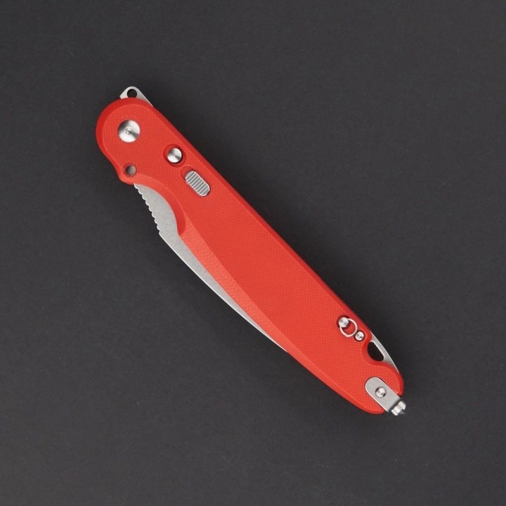 Couteau Pliant Daggerr Parrot Red Lame Acier VG-10 Manche G10 Button Lock Clip DGRFM031RDSW - Livraison Gratuite