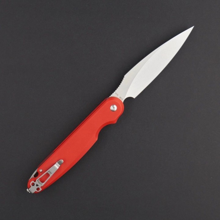Couteau Pliant Daggerr Parrot Red Lame Acier VG-10 Manche G10 Button Lock Clip DGRFM031RDSW - Livraison Gratuite