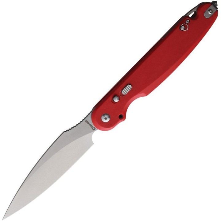 Couteau Pliant Daggerr Parrot Red Lame Acier VG-10 Manche G10 Button Lock Clip DGRFM031RDSW - Livraison Gratuite