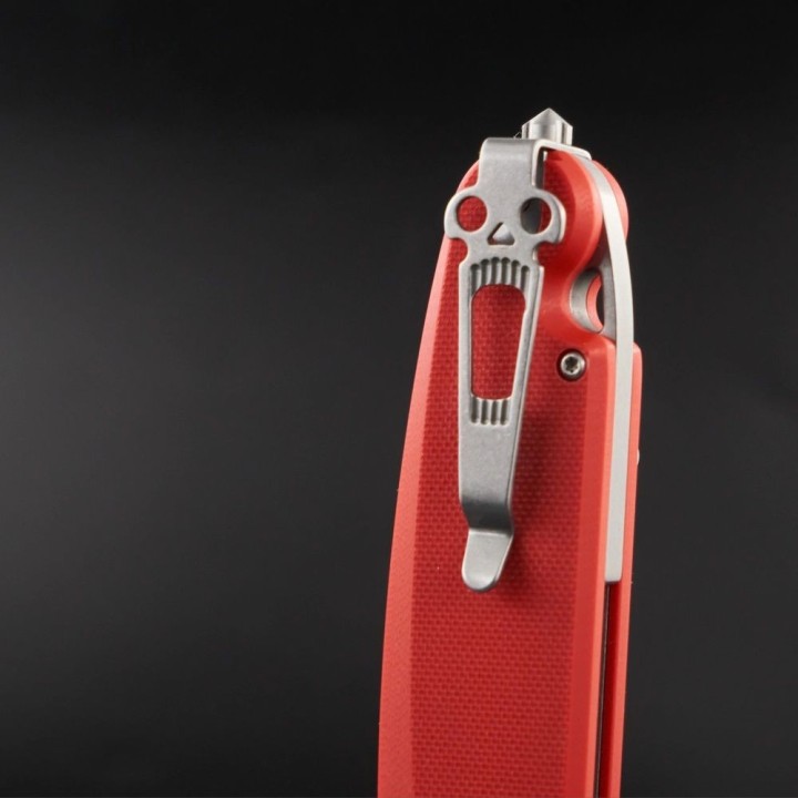Couteau Pliant Daggerr Parrot Red Lame Acier VG-10 Manche G10 Button Lock Clip DGRFM031RDSW - Livraison Gratuite