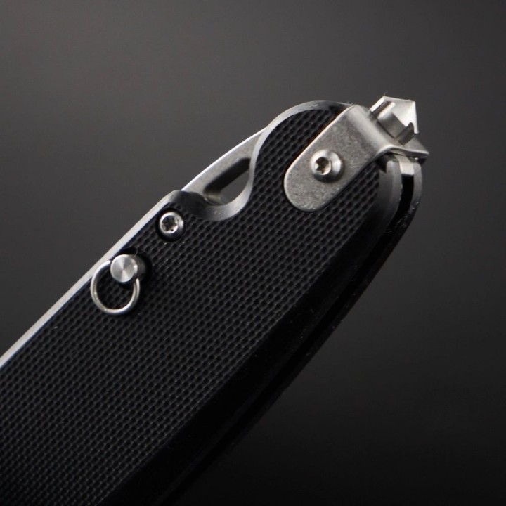 Couteau Pliant Daggerr Parrot Black Lame Acier VG-10 Manche G10 Button Lock Clip DGRFM032BKSW - Livraison Gratuite