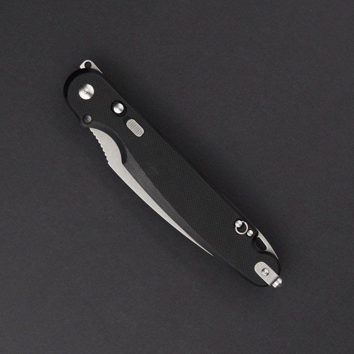 Couteau Pliant Daggerr Parrot Black Lame Acier VG-10 Manche G10 Button Lock Clip DGRFM032BKSW - Livraison Gratuite