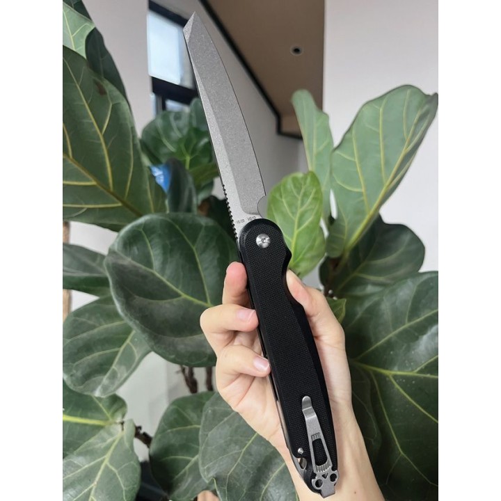 Couteau Daggerr Anaconda Black Lame Acier VG-10 Manche G10 Button Lock Clip DGRFM033BKSW - Livraison Gratuite