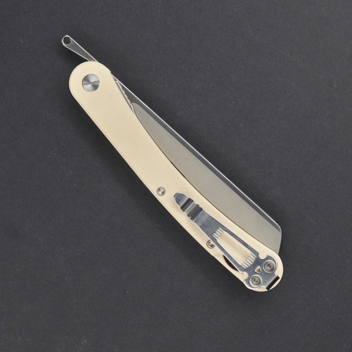 Couteau Daggerr Boris Britva White Lame Rasoir Acier VG-10 Manche G10 Blanc Liner Lock DGR2302WTS - Livraison Gratuite