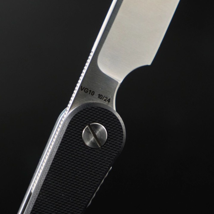 Couteau Daggerr Boris Britva Black Lame Rasoir Acier VG-10 Manche G10 Liner Lock DGR2302BKS - Livraison Gratuite