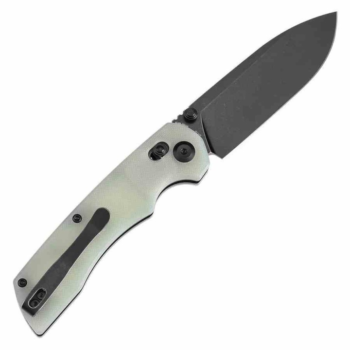 Couteau Pliant Tenable Kryo Jade Lame Acier 14C28N Manche G10 Cross-Bar Lock Clip T1001V4 - Livraison Gratuite